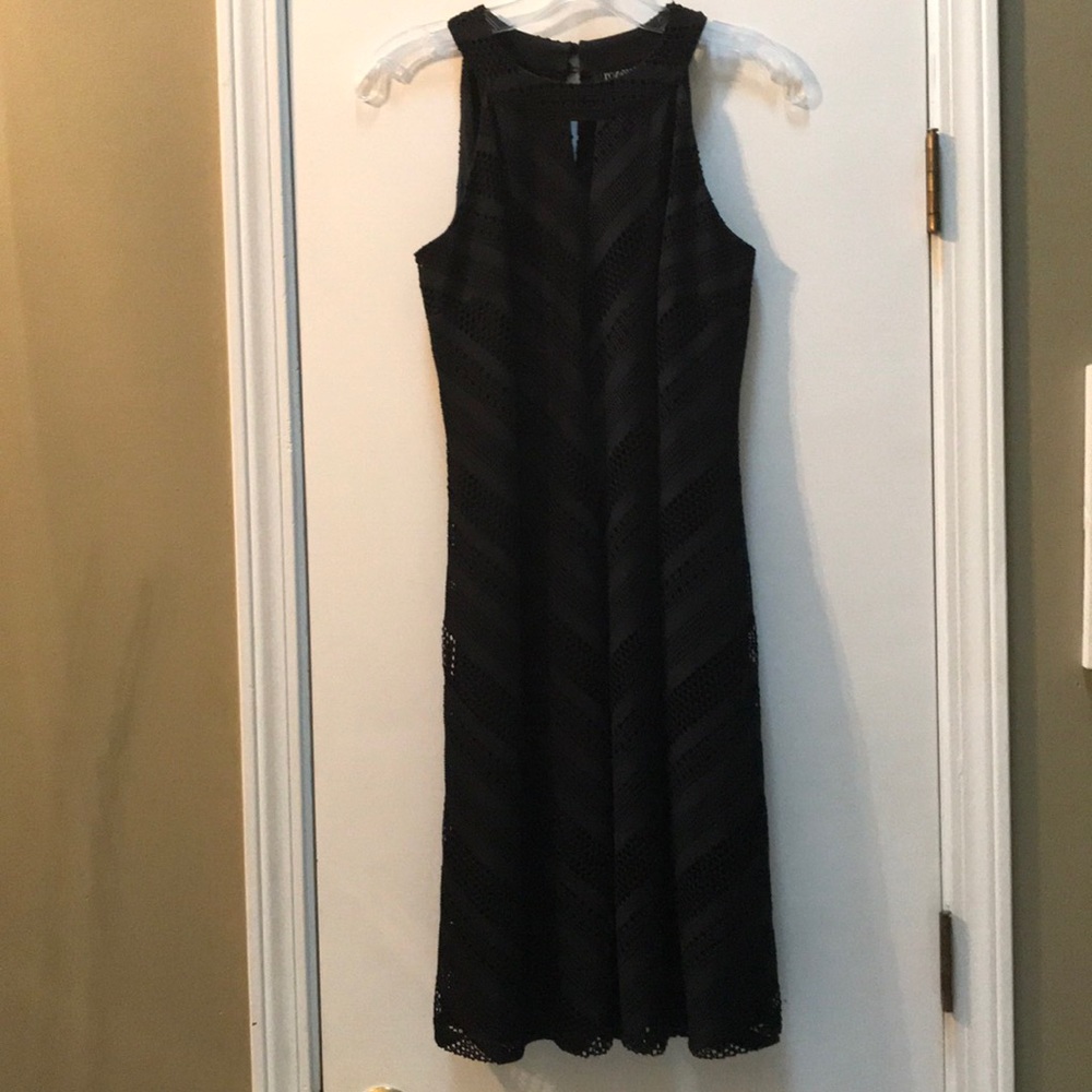 Roz & Ali black lace dress poly blend comfort 🙌